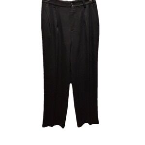 NWT Ann Taylor Loft Women Black Wide Leg Belt Loops Pants Sz4 Pockets Career New